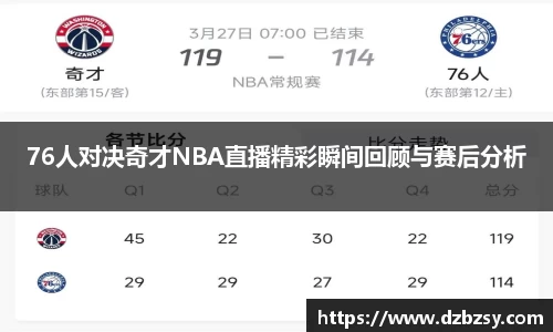 76人对决奇才NBA直播精彩瞬间回顾与赛后分析