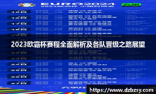 2023欧霸杯赛程全面解析及各队晋级之路展望